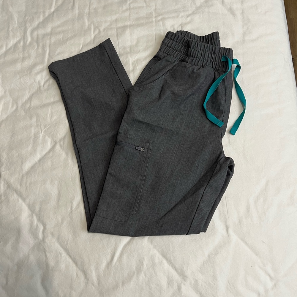 figs graphite grey high waisted yola scrub bottom